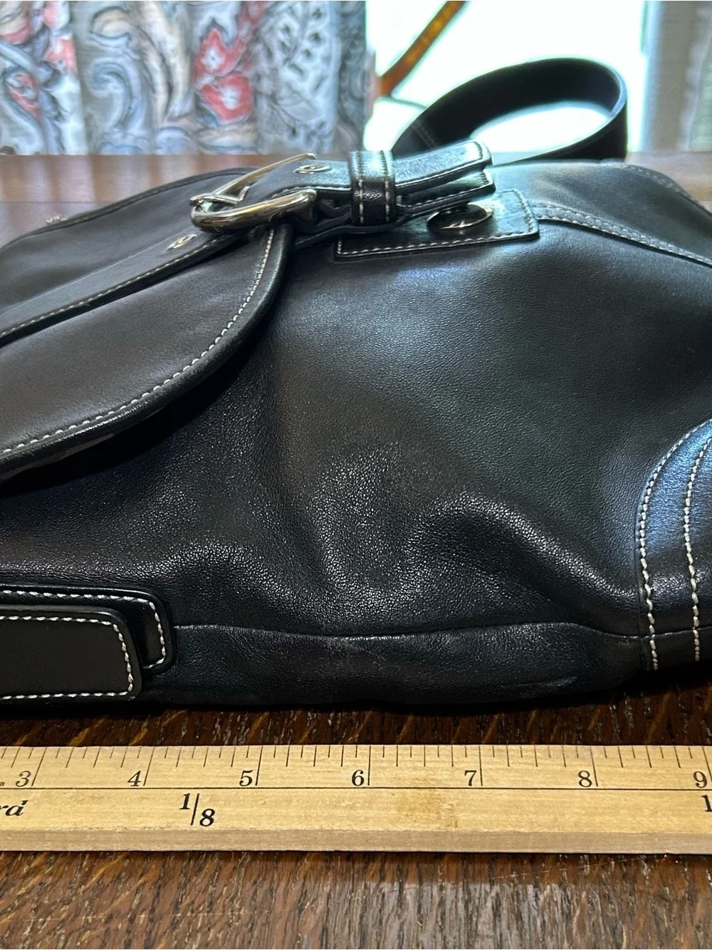 Coach #9480 Black Leather Shoulder Cross Body Bag, hang tag - Picture 6 of 12